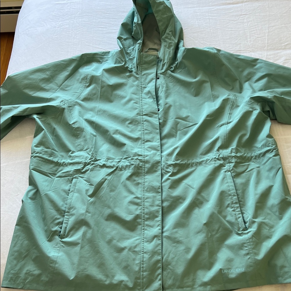 Lands' End Mint Hooded Jacket with Drawstring Hood